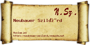 Neubauer Szilárd névjegykártya