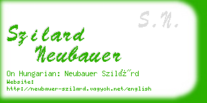 szilard neubauer business card